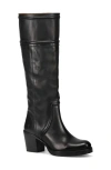 Frye Jean Leather Tall Boots In Black Black
