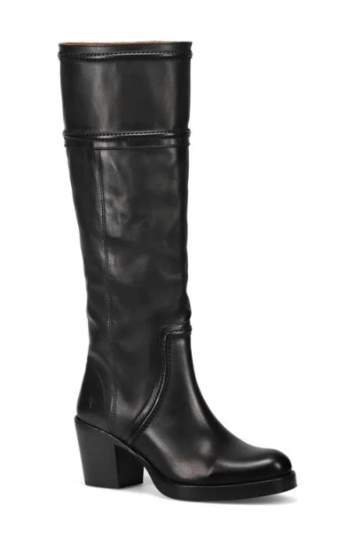 Frye Jean Leather Tall Boots In Black Black