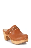 Frye Jessica Stud Platform Clog In Tan Oyster Leather