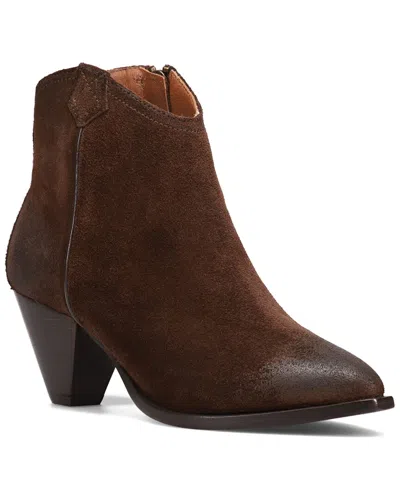 Frye June Suede Western Bootie In Brown