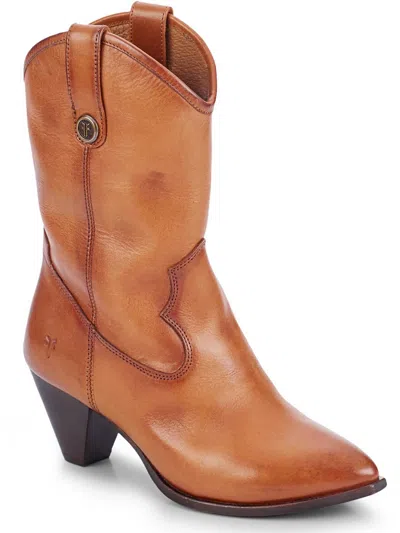 Frye June Western Womens Comfort Insole Cowboy, Western Boots In Brown