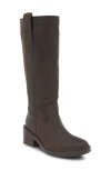 Frye Melissa Womens Faux Leather Riding Knee-high Boots In Chocolate Suede