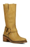 Frye Kate Harness Leather Mid-calf Boots In Yellow