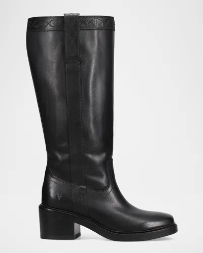 Frye Kate Leather Wide Calf Pull-on Boots In Black