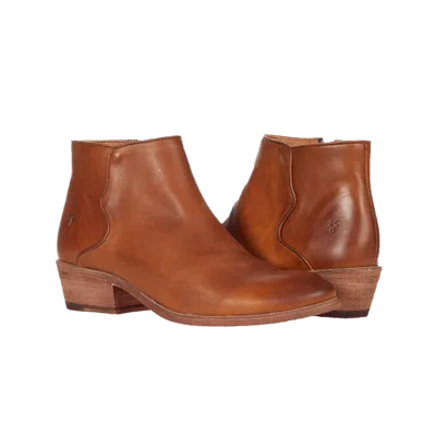 Pre-owned Frye Ladies Carson Piping Tall Caramel Brown Western Boots 3474697-car