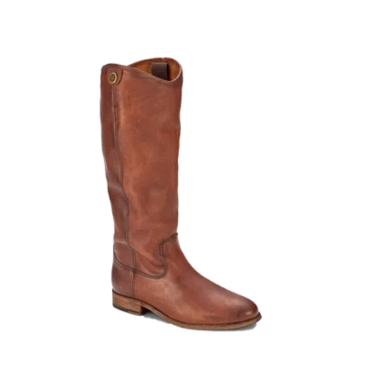 Pre-owned Frye Ladies Melissa Button 2 Tall Cognac Brown Western Boots 3475449-cox