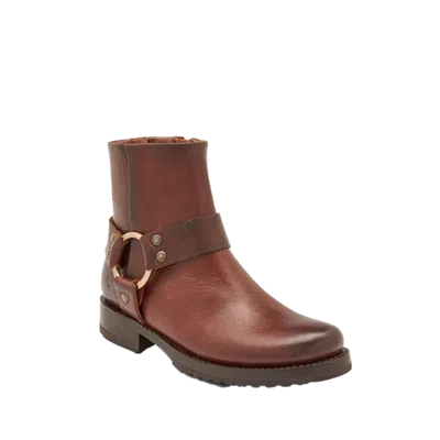 Pre-owned Frye Ladies Veronica Harness Short Caramel Brown Western Boots 3472493-car