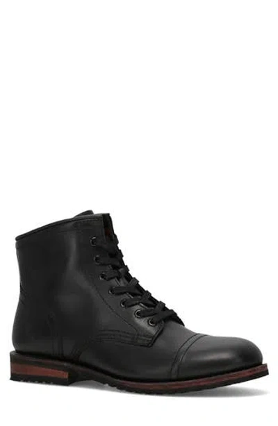 Frye Landon Lace-up Cap Toe Boot In Black