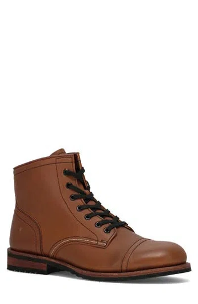 Frye Landon Lace-up Cap Toe Boot In Brown