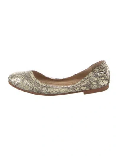 Pre-owned Frye Leather Animal Print Ballet Flats