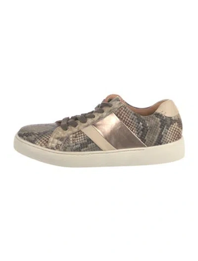 Pre-owned Frye Leather Animal Print Sneakers