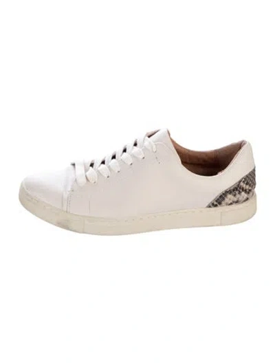 Pre-owned Frye Leather Animal Print Sneakers In Neutral