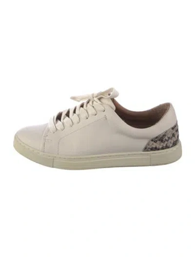 Pre-owned Frye Leather Animal Print Sneakers In Neutrals