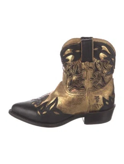 Pre-owned Frye Leather Animal Print Western Boots