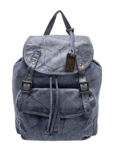 Pre-owned Frye Leather Backpack In Blue