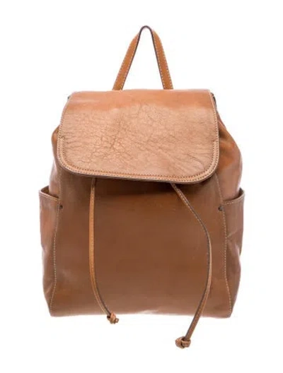 Pre-owned Frye Leather Backpack In Brown