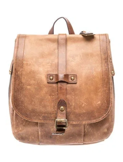 Pre-owned Frye Leather Backpack In Brown