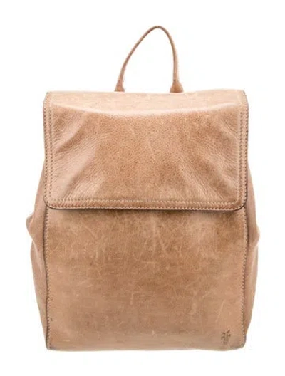 Pre-owned Frye Leather Backpack In Neutral