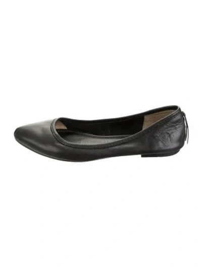 Pre-owned Frye Leather Ballet Flats In Black