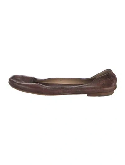 Pre-owned Frye Leather Ballet Flats In Brown