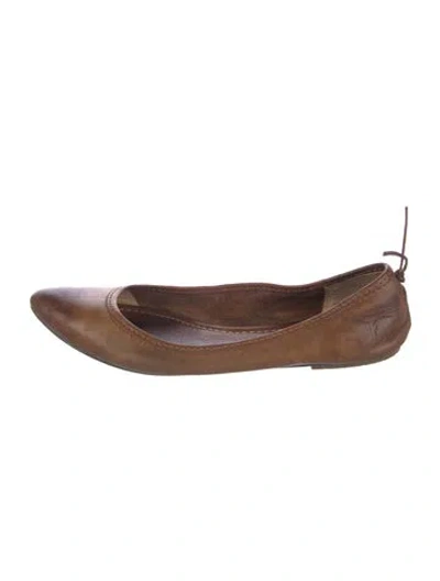 Pre-owned Frye Leather Ballet Flats In Brown