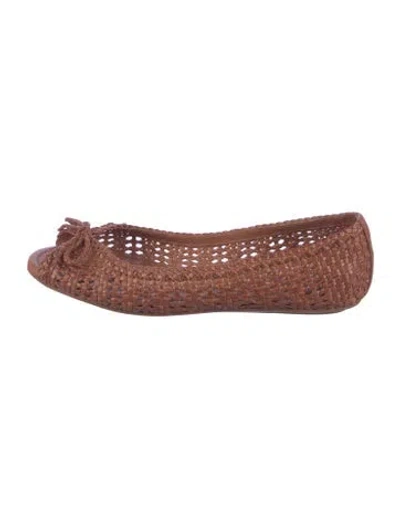 Pre-owned Frye Leather Ballet Flats In Brown