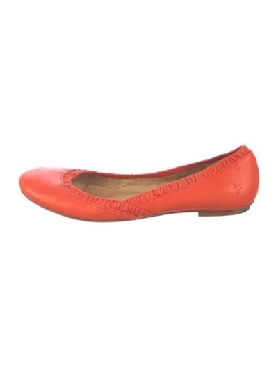 Pre-owned Frye Leather Ballet Flats In Orange