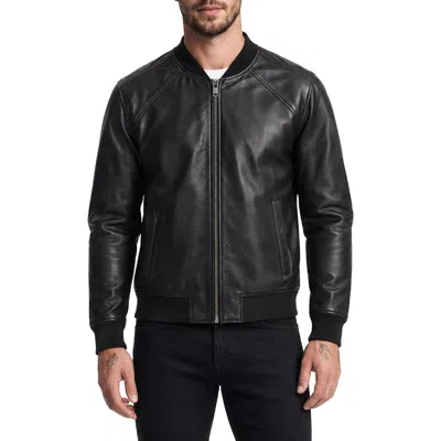 Frye Leather Bomber Jacket In Multi