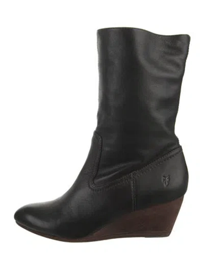Pre-owned Frye Leather Boots In Black