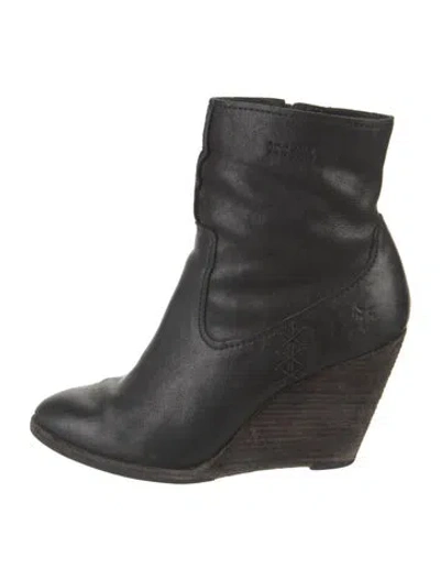 Pre-owned Frye Leather Boots In Black