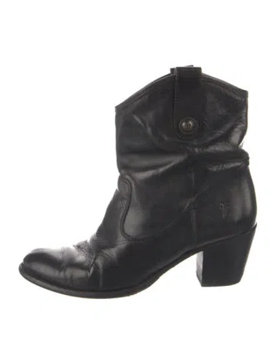 Pre-owned Frye Leather Boots In Black