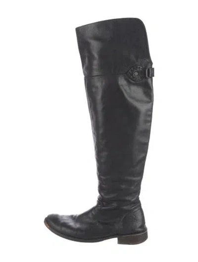 Pre-owned Frye Leather Boots In Black