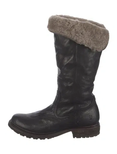 Pre-owned Frye Leather Boots In Black