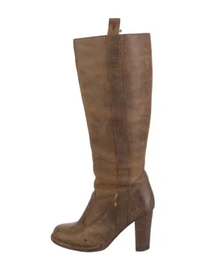 Pre-owned Frye Leather Boots In Brown