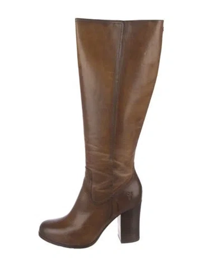 Pre-owned Frye Leather Boots In Brown
