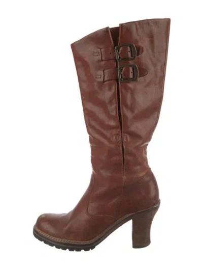 Pre-owned Frye Leather Boots In Brown