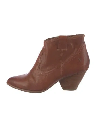 Pre-owned Frye Leather Boots In Brown