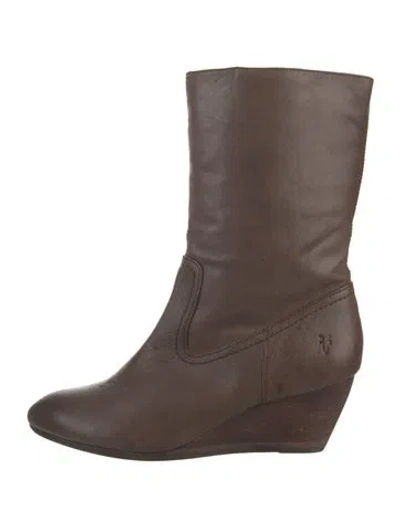 Pre-owned Frye Leather Boots In Brown