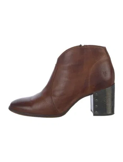 Pre-owned Frye Leather Boots In Brown