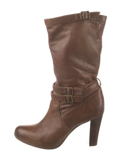 Pre-owned Frye Leather Boots In Brown