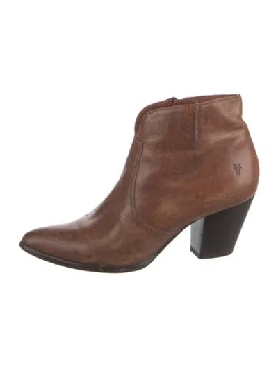 Pre-owned Frye Leather Boots In Brown