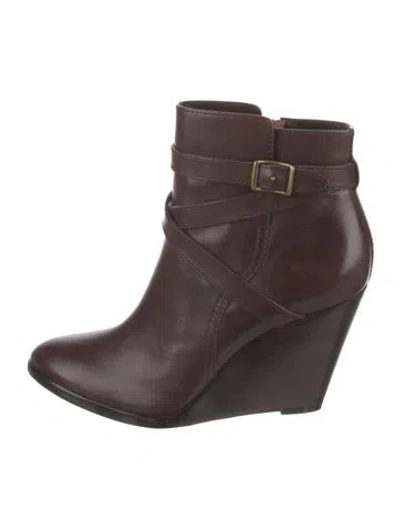 Pre-owned Frye Leather Boots In Brown