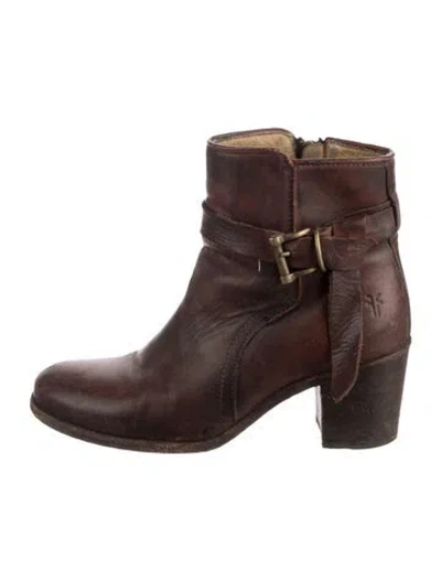 Pre-owned Frye Leather Boots In Brown