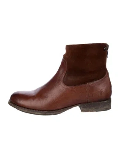 Pre-owned Frye Leather Boots In Brown