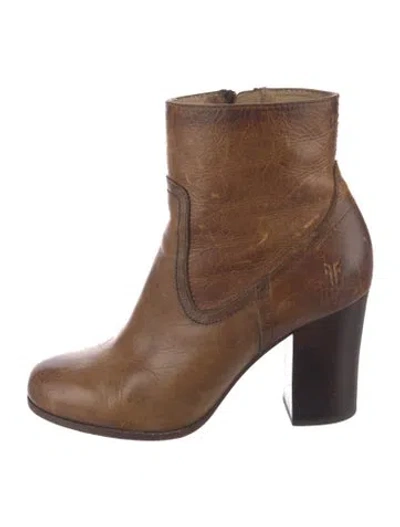 Pre-owned Frye Leather Boots In Brown