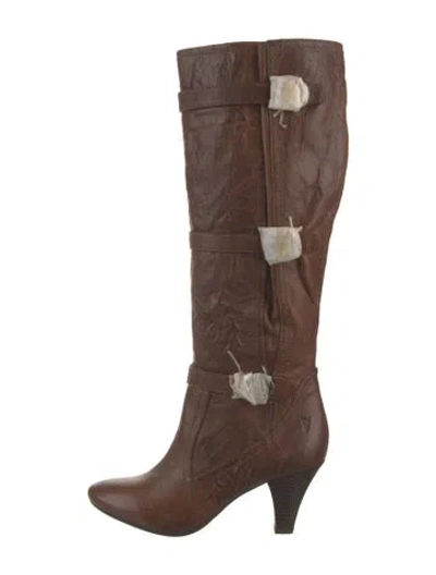 Pre-owned Frye Leather Boots In Brown