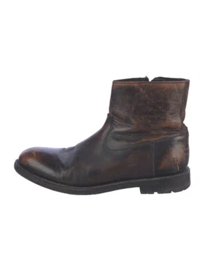 Pre-owned Frye Leather Boots In Brown