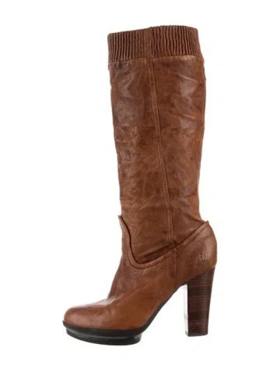 Pre-owned Frye Leather Boots In Brown