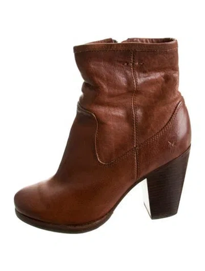 Pre-owned Frye Leather Boots In Brown