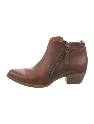 Pre-owned Frye Leather Boots In Brown